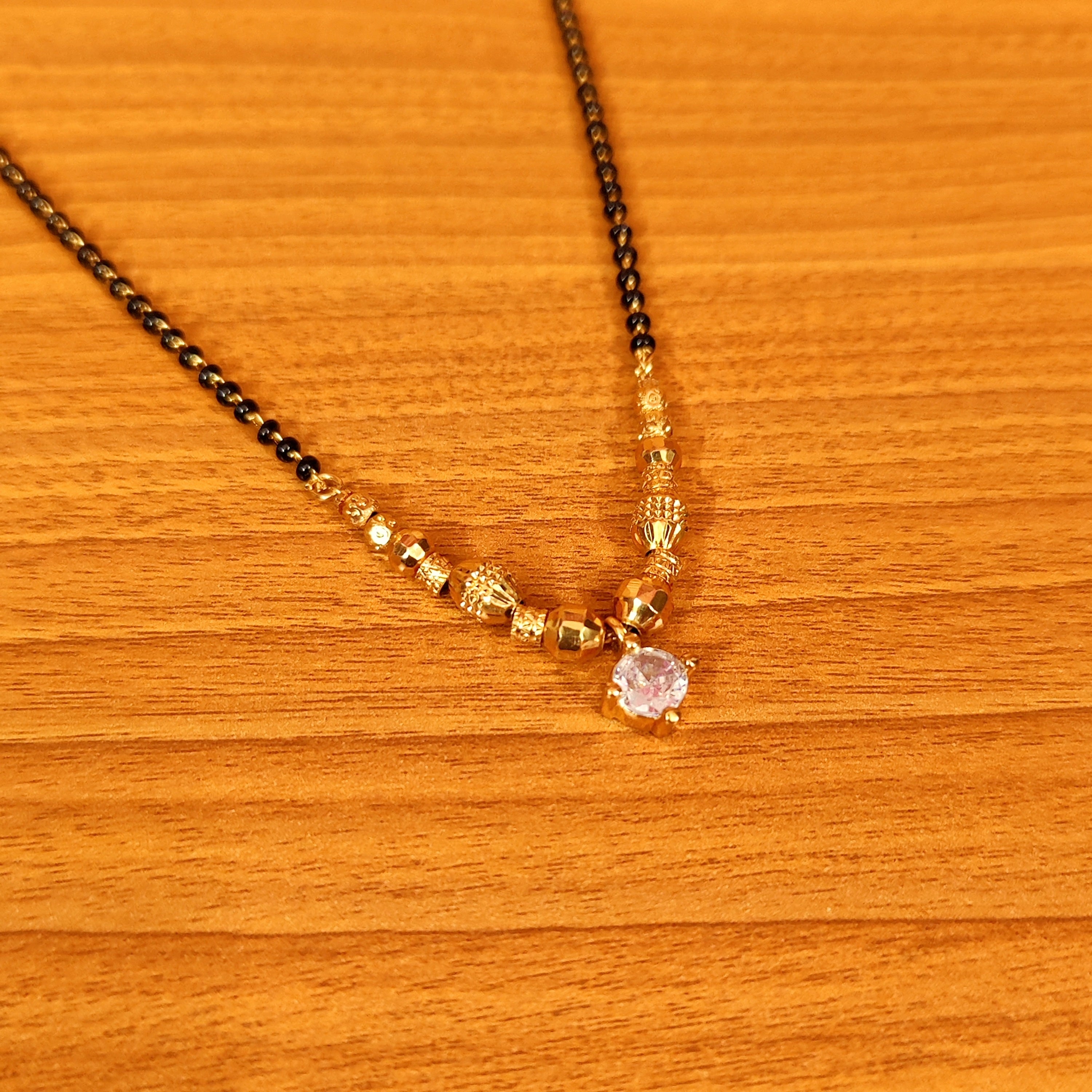 Women 's Traditional Single Stone Gold Look Mangalsutra