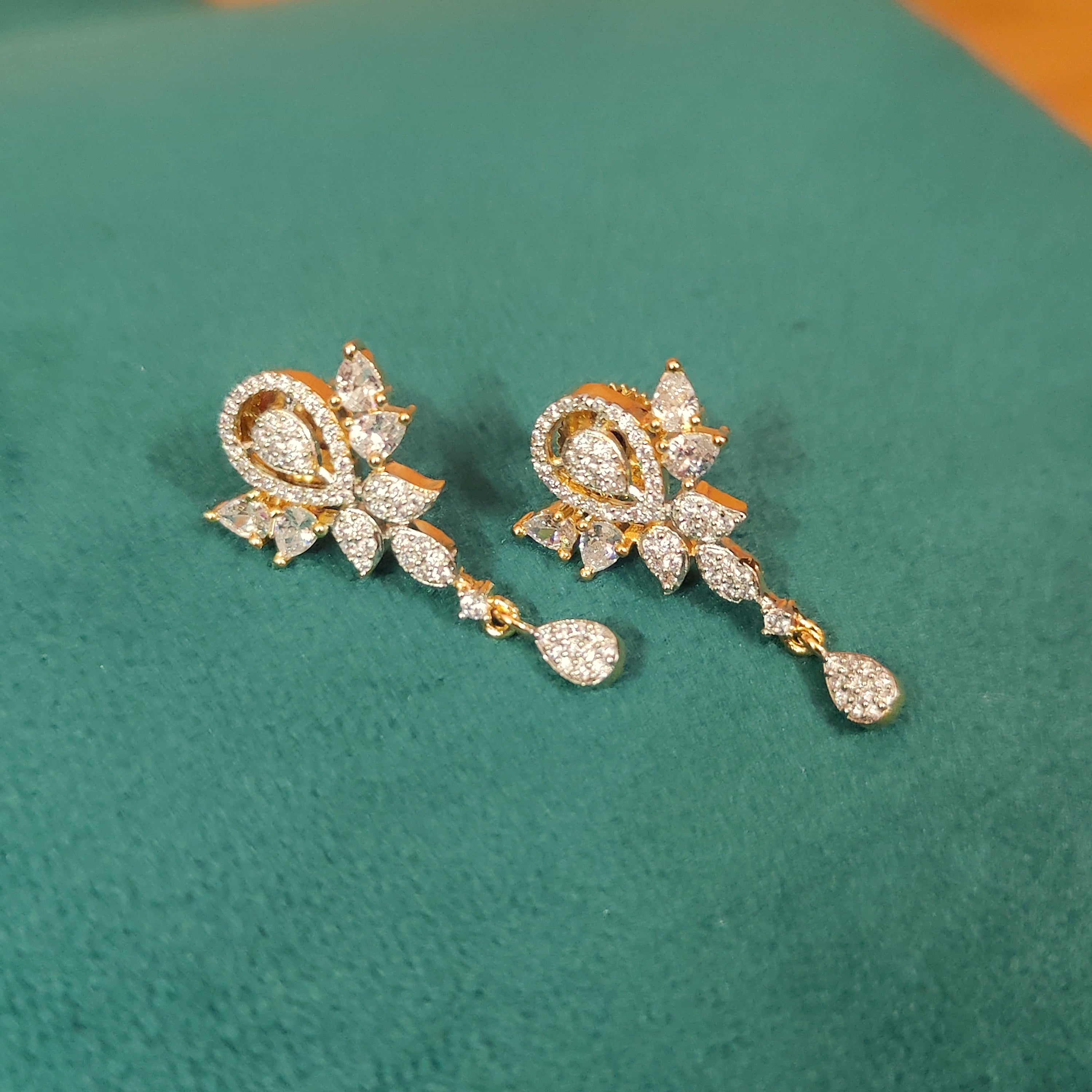 Women 's Gold Plated Diamond Look Cz Studded Designer Mangalsutra