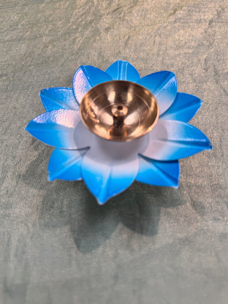 Colour Flower Deep Diya 2" – Decorative Oil Lamp for Puja & Festive Décor