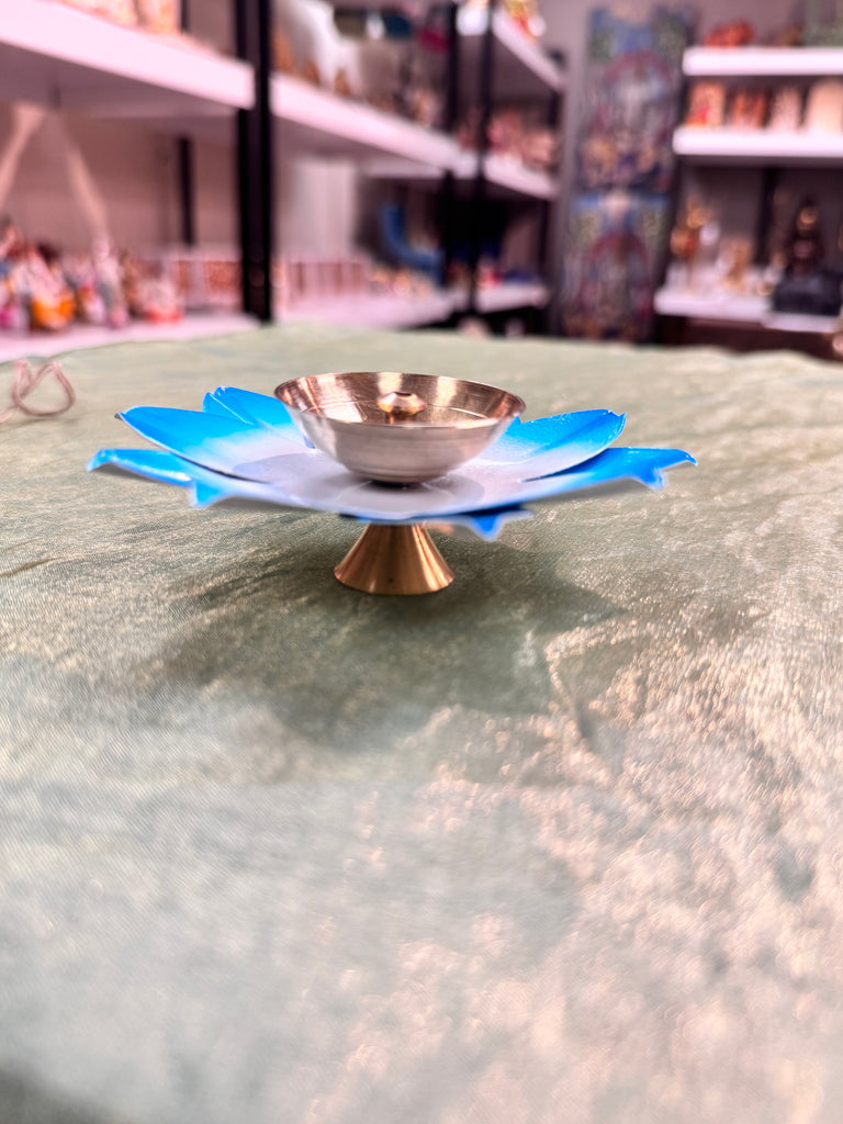 Colour Flower Deep Diya 2" – Decorative Oil Lamp for Puja & Festive Décor
