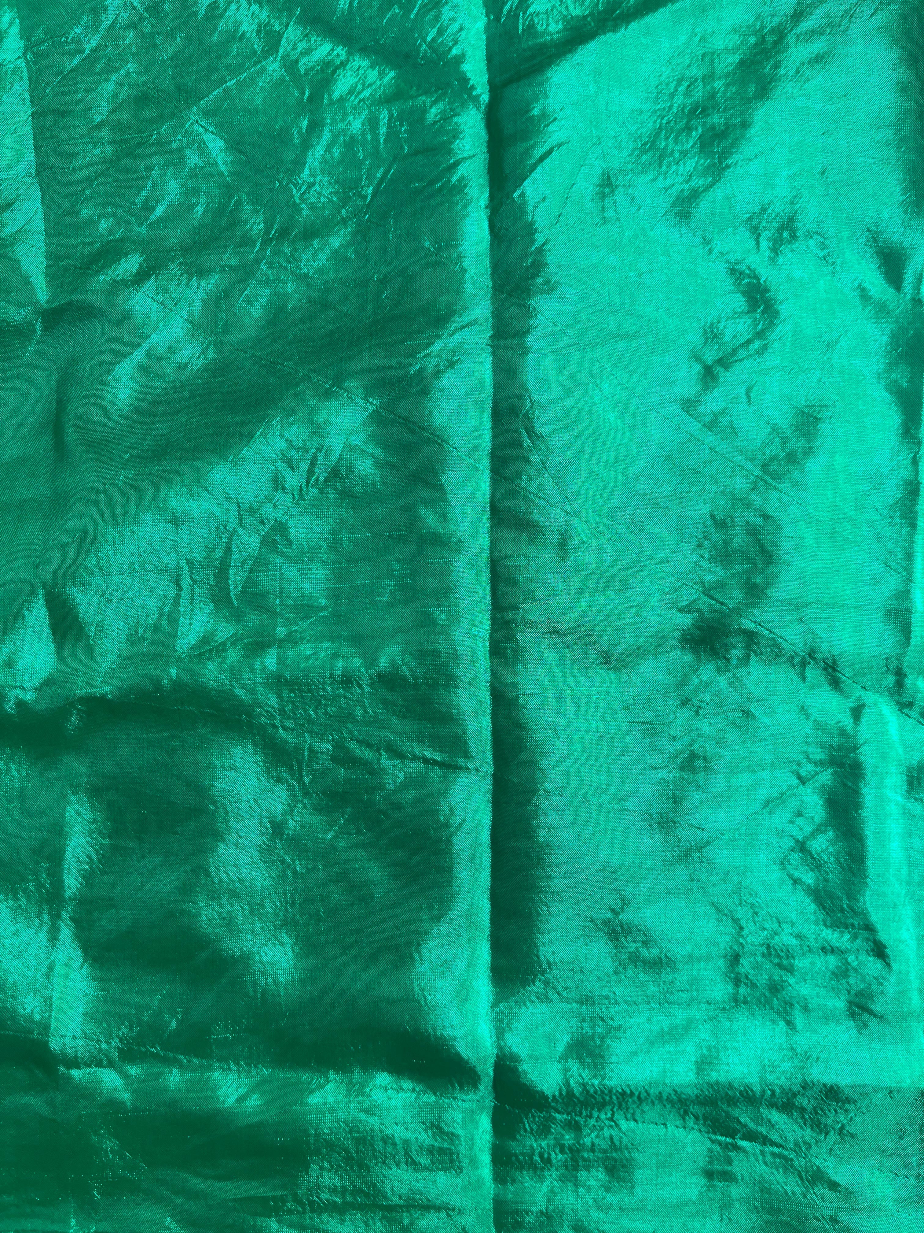 Women's Peacock Blue Green Leheriya Saree - Nangalia Ruchira