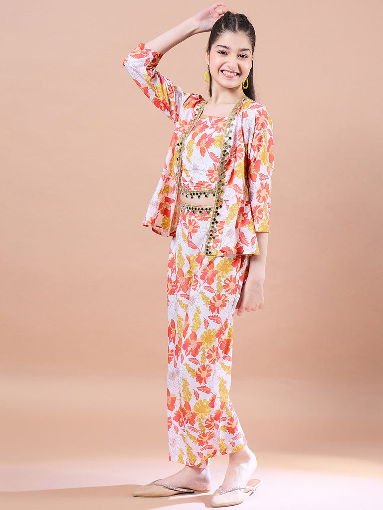 Girls Printed Top With Pyjamas