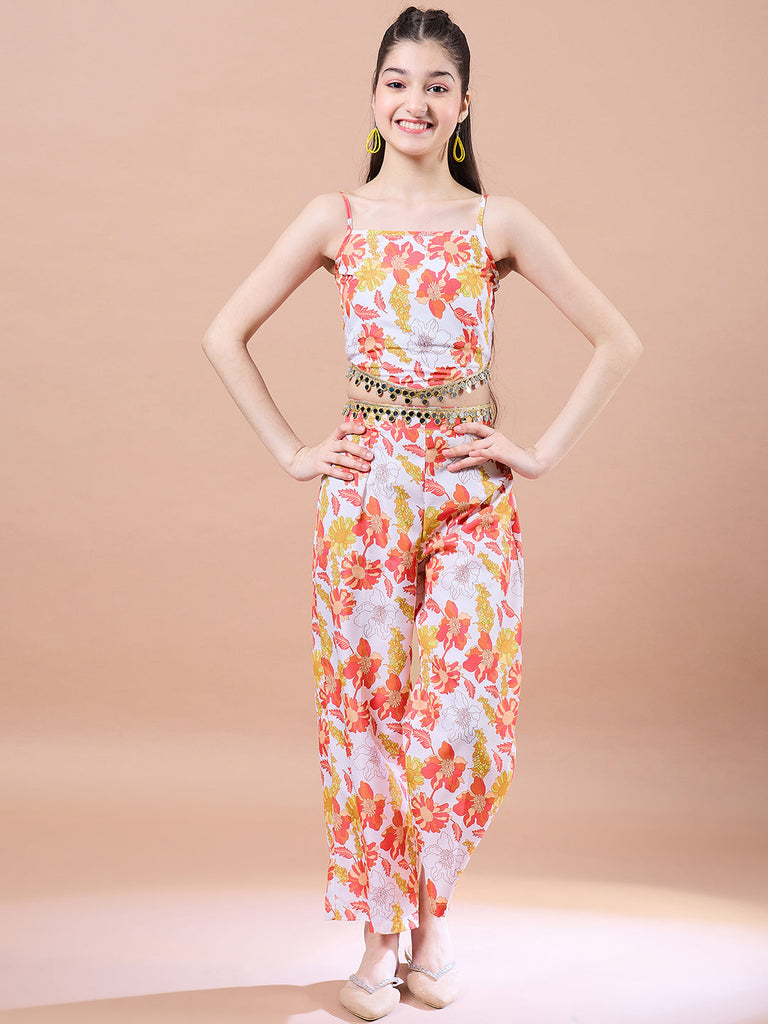Girls Printed Top With Pyjamas