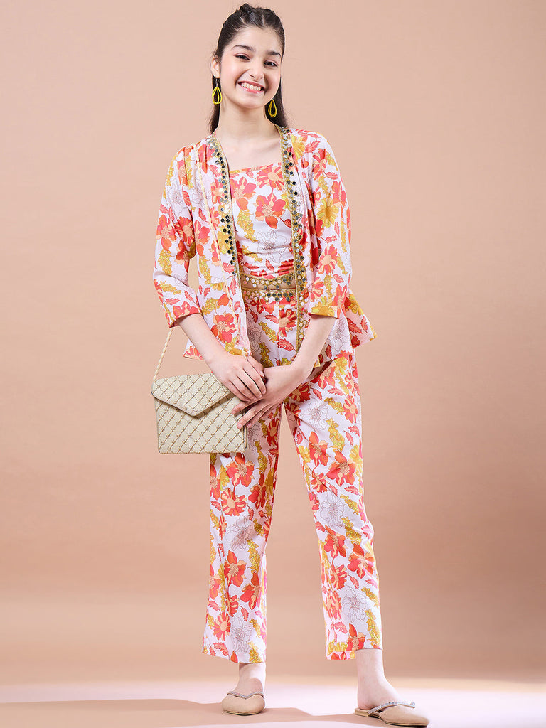 Girls Printed Top With Pyjamas