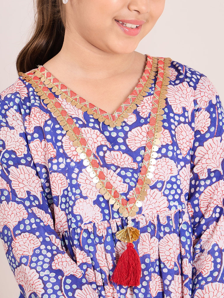 Girls Ethnic Motifs Print Fit & Flare Dress