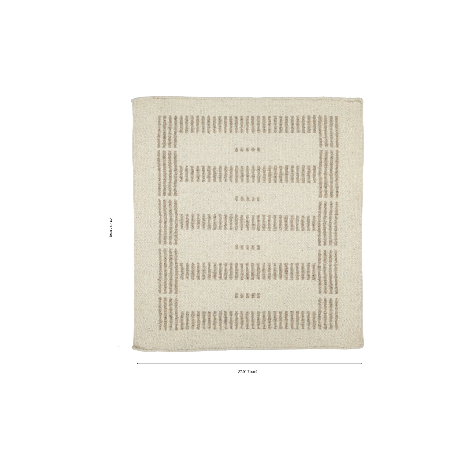 Ivory and Cream Handwoven Jawaja Durrie - Abstract Pattern