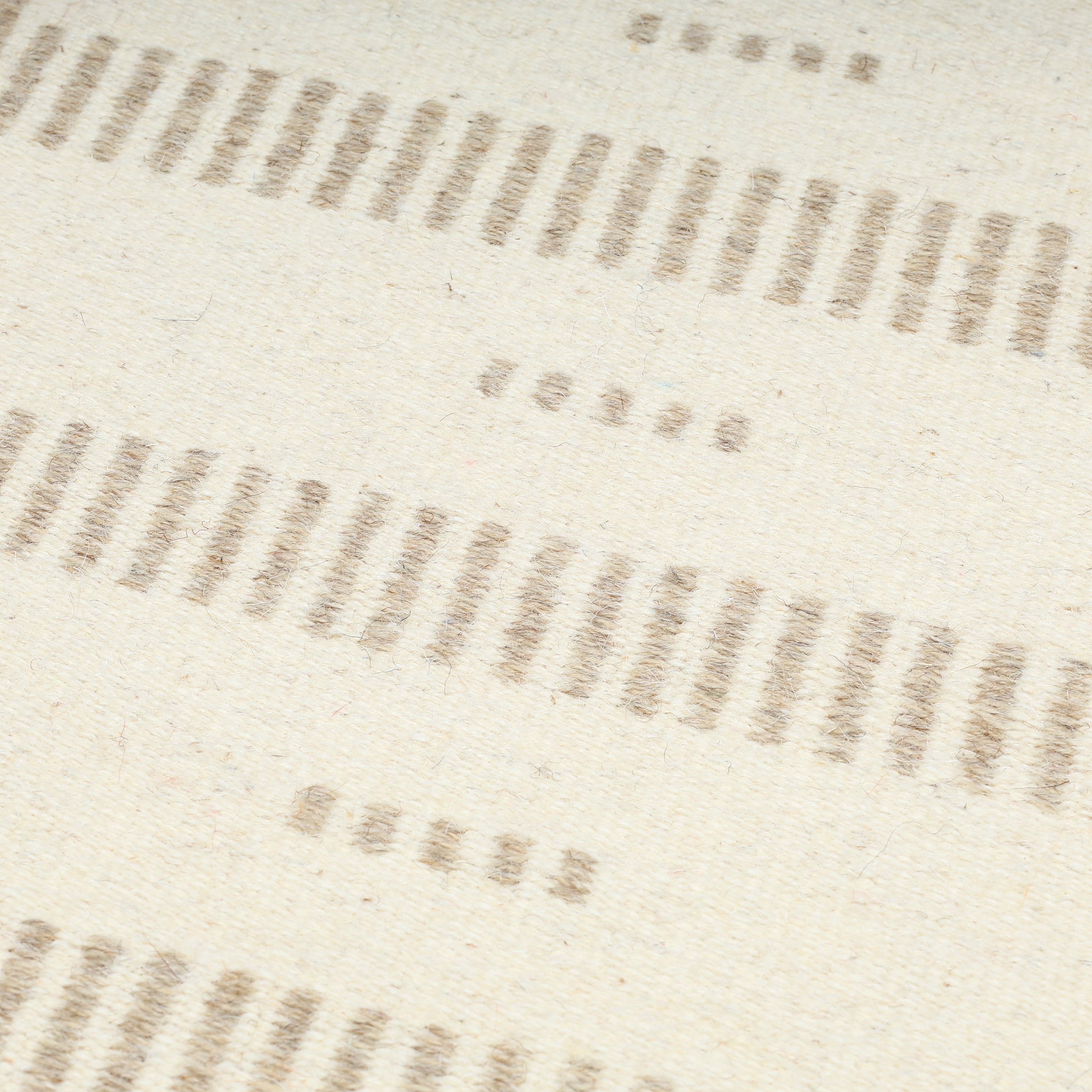 Ivory and Cream Handwoven Jawaja Durrie - Abstract Pattern