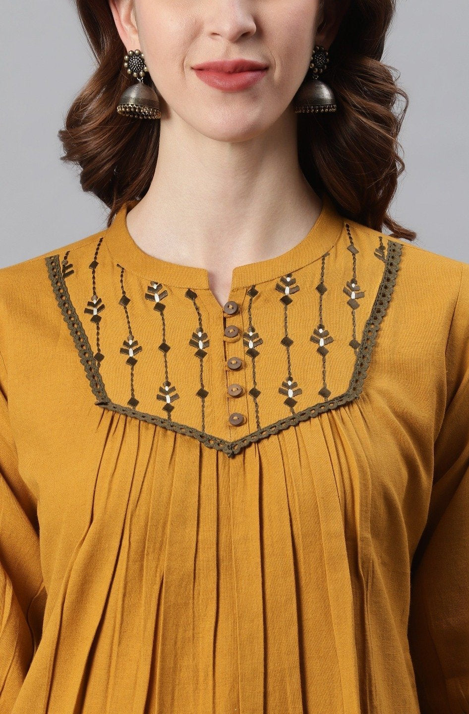 Women's Mustard Cotton Flex T