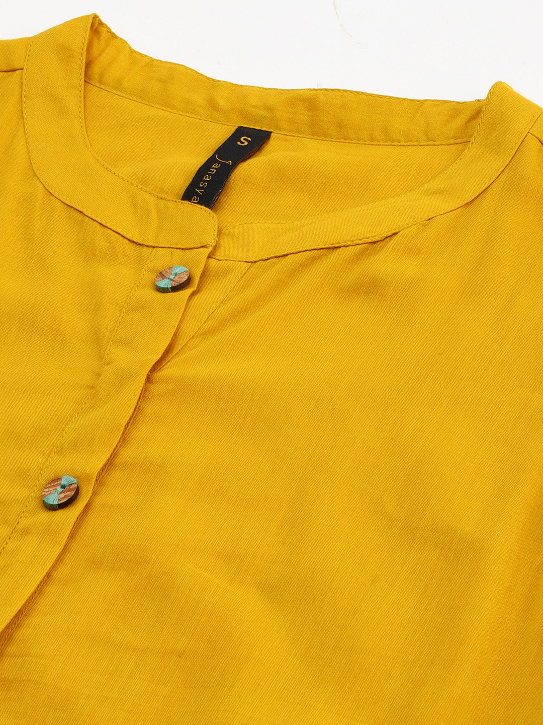 Women's Solid Mustard Cotton Dress