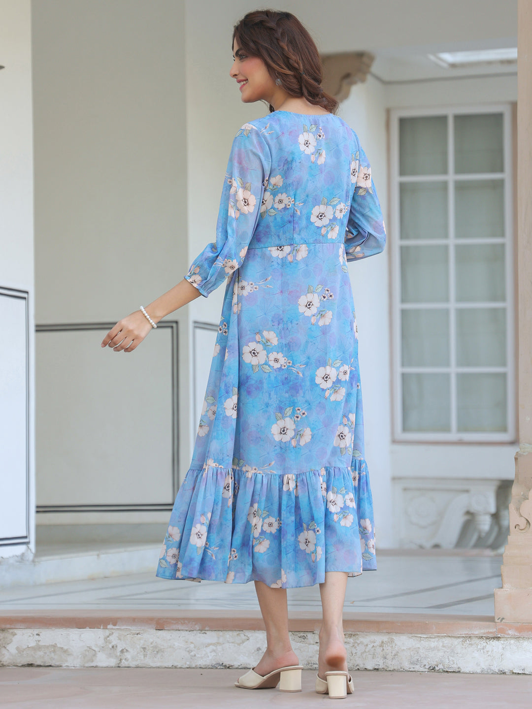blue quarter sleeve dress Buy Jolie Moi Blue Sloan 3/4 Sleeve Midi Dress from Next USA