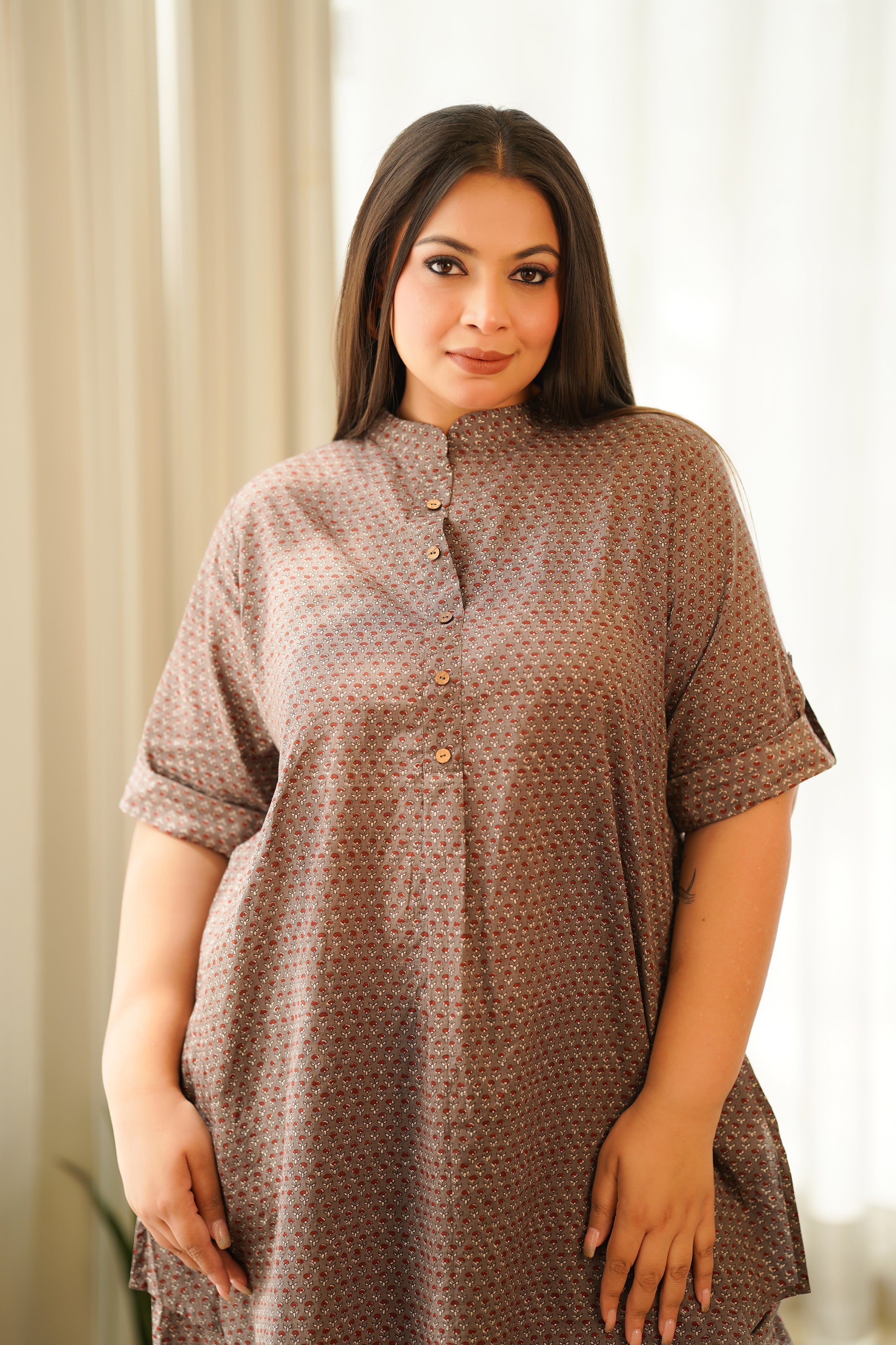 Women's Taupe Brown Booti Co-Ord Set - Nangalia Ruchira