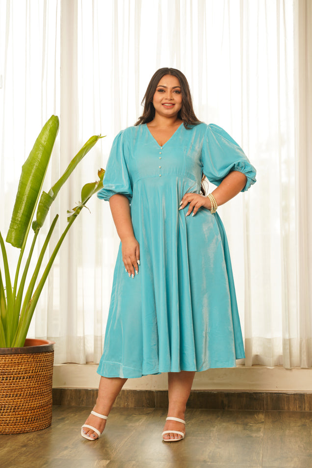 Women's Turq Princess Dress - Nangalia Ruchira