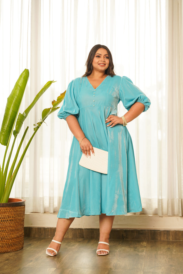 Women's Turq Princess Dress - Nangalia Ruchira
