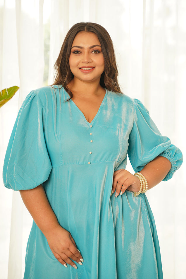 Women's Turq Princess Dress - Nangalia Ruchira