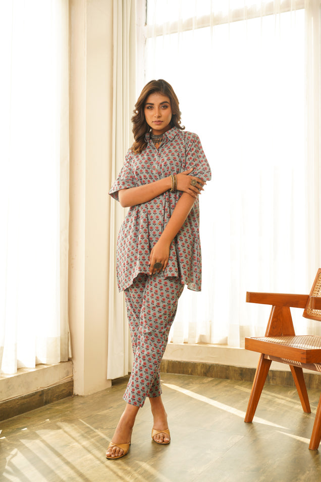 Women's Trapeze Shirt Co-Ord Set - Nangalia Ruchira