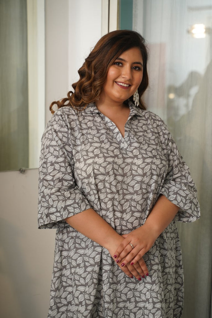 Women's Grey Cotton Co-Ord Set