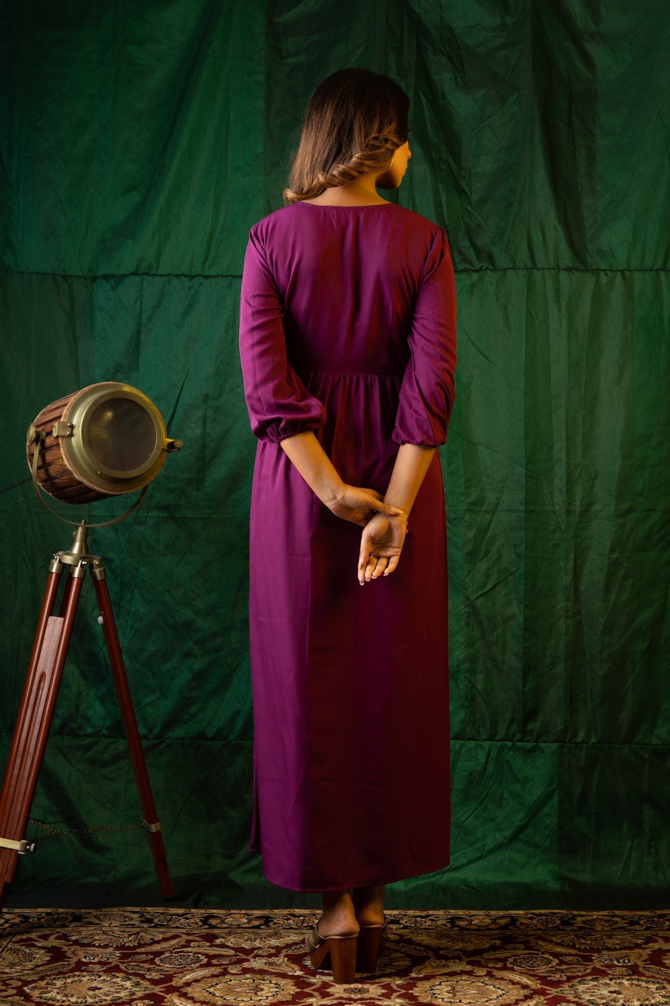 Women's Wine Wrap Gown - Nangalia Ruchira