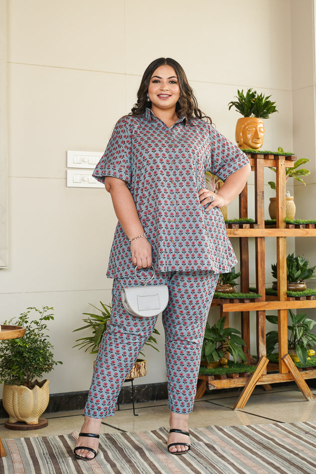 Women's Trapeze Shirt Co-Ord Set - Nangalia Ruchira