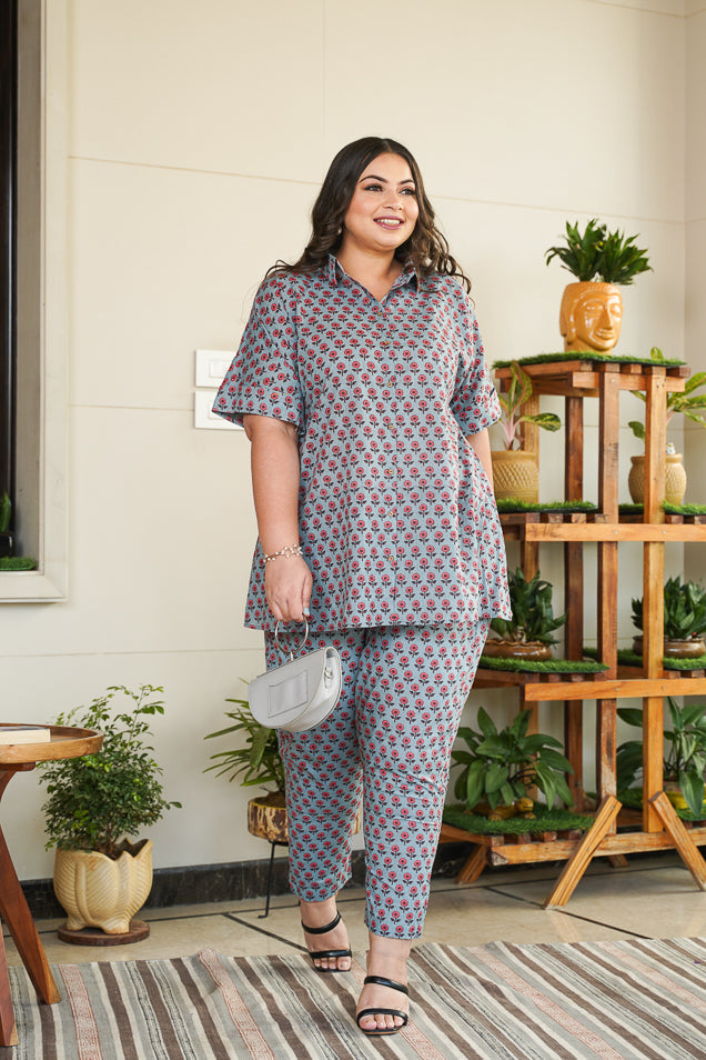 Women's Trapeze Shirt Co-Ord Set - Nangalia Ruchira