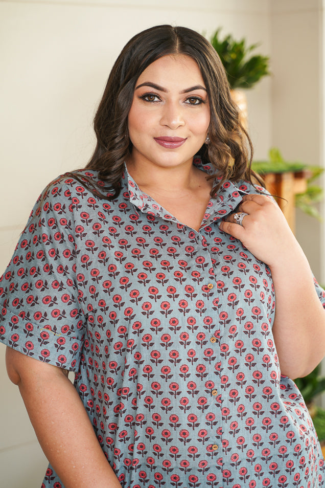 Women's Trapeze Shirt Co-Ord Set - Nangalia Ruchira