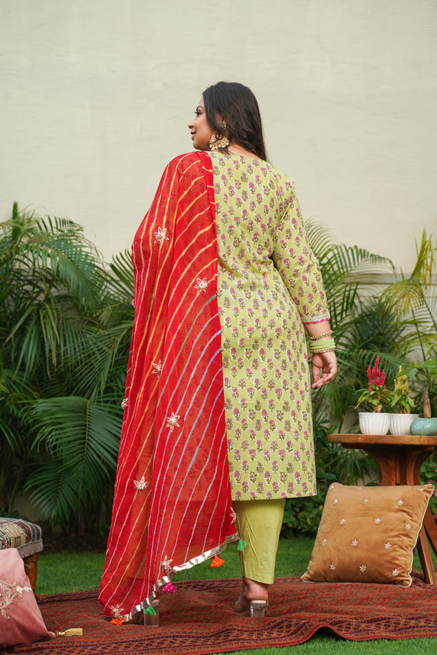 Women's Red Leheriya Dupatta ( Only Dupatta) - Nangalia Ruchira