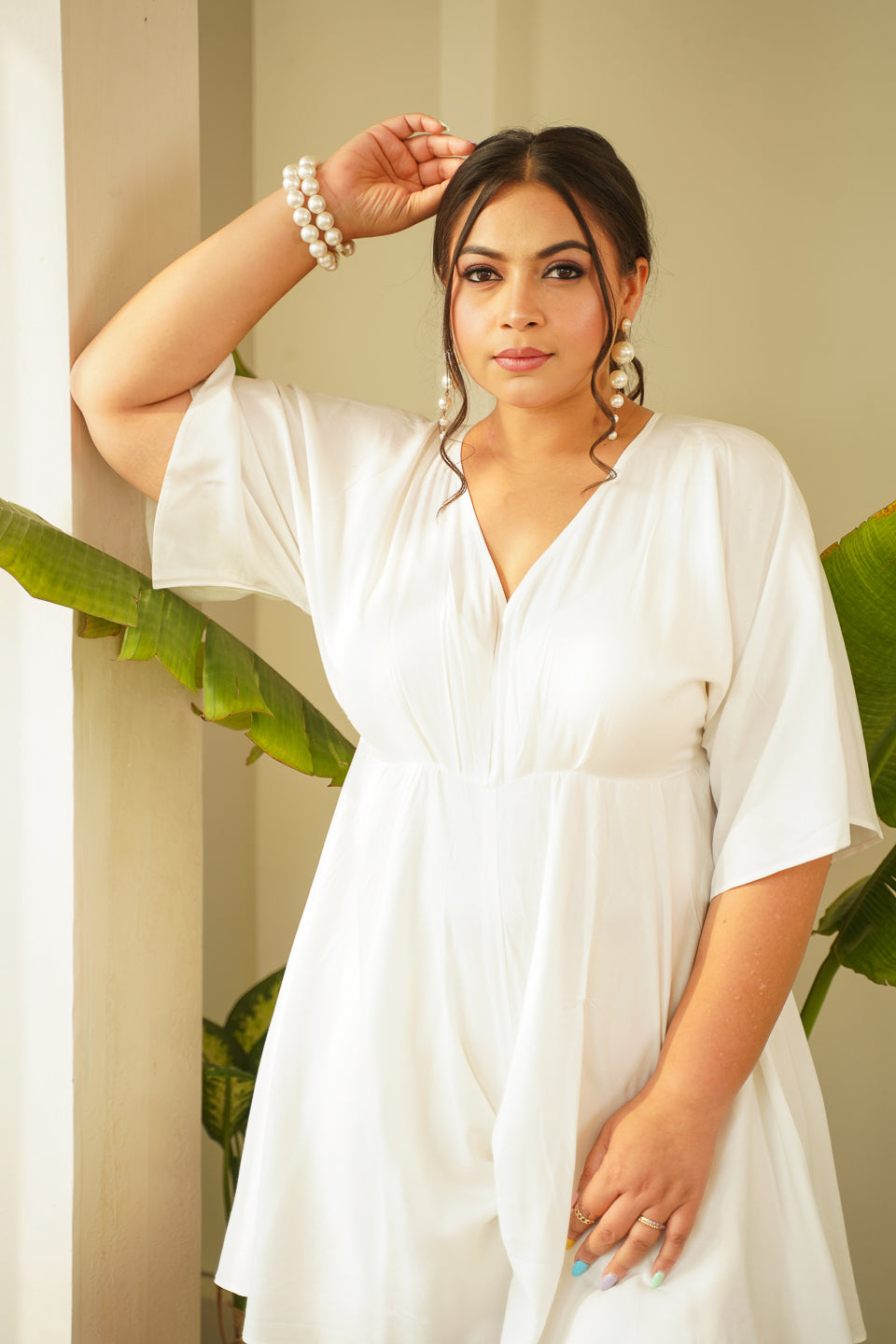 Women's Winston White Romper Dress - Nangalia Ruchira