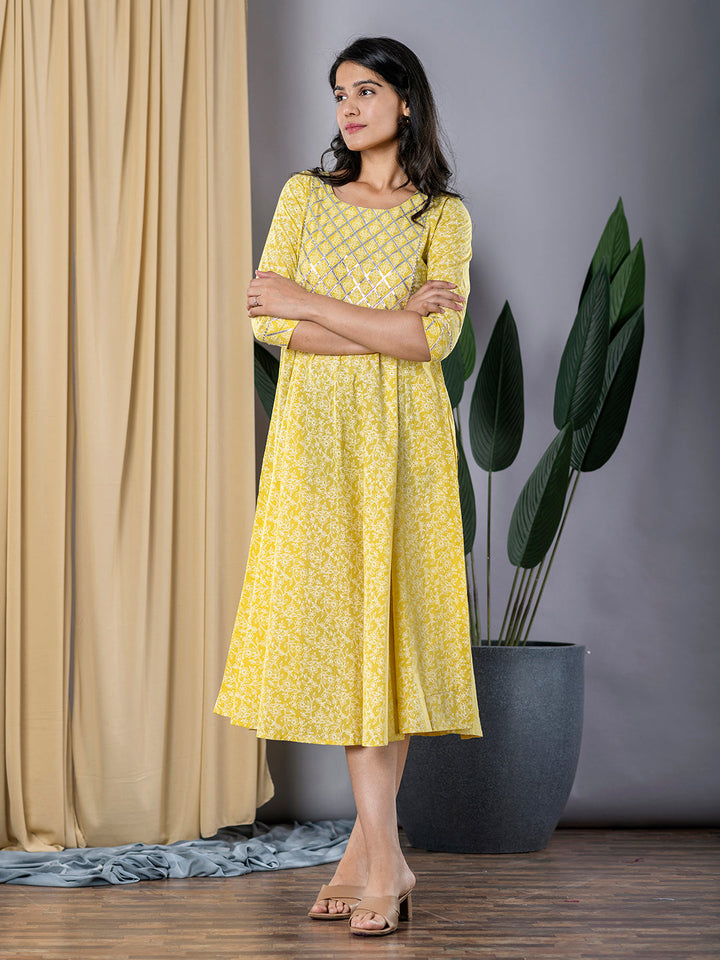 Women's Yellow Cotton Gotta Pat