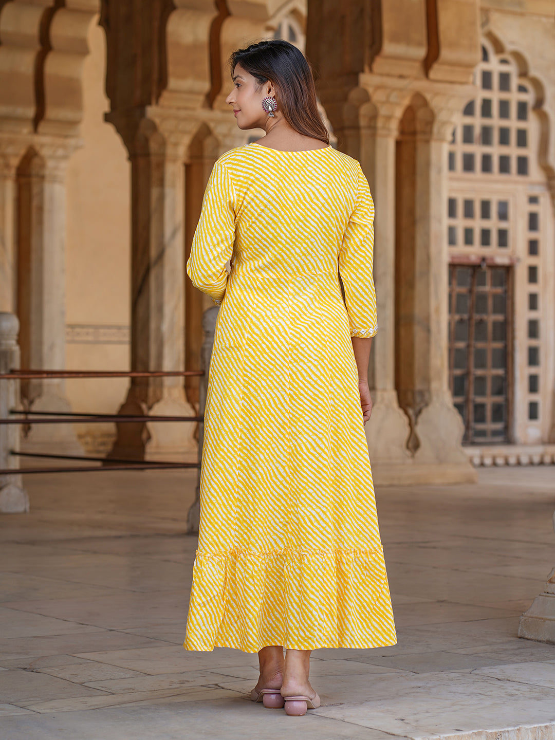 Women's Yellow Viscose Rayon Kurta - Jaitpuriya Fashion USA