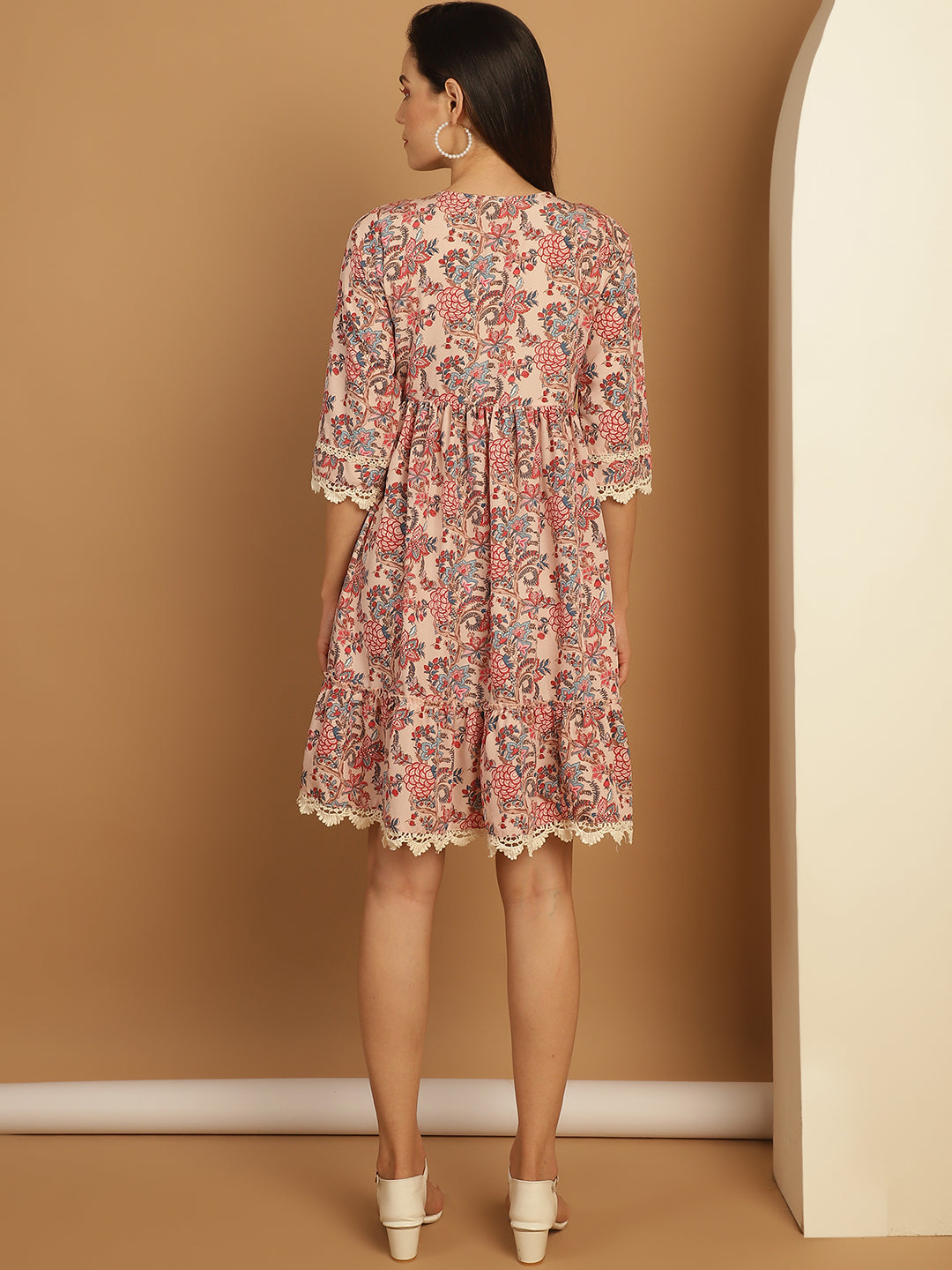 Women's Floral Printed A-Line Dress - Taantav