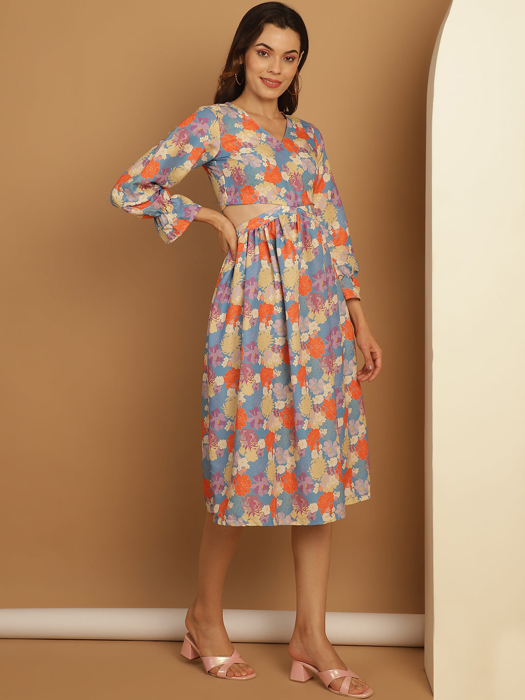 Women's Floral Printed Dress - Taantav