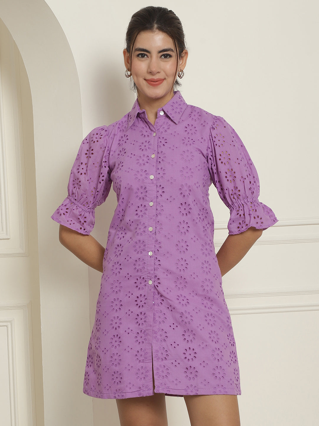 Women's Embroidered Cotton Dress for Women - Taantav