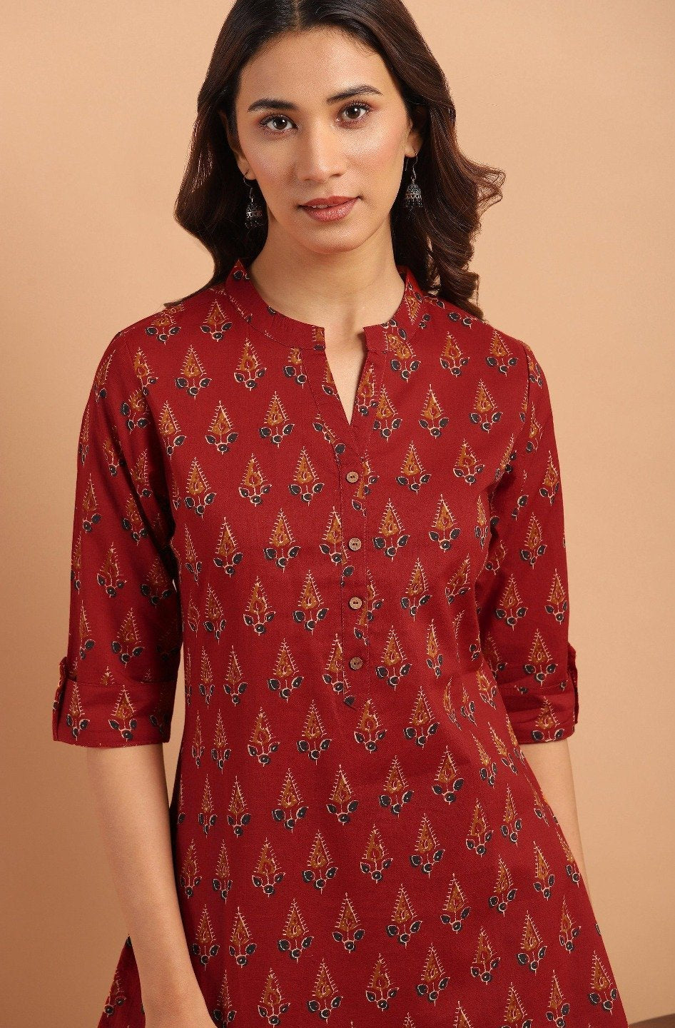 Women's Red Cotton Tun