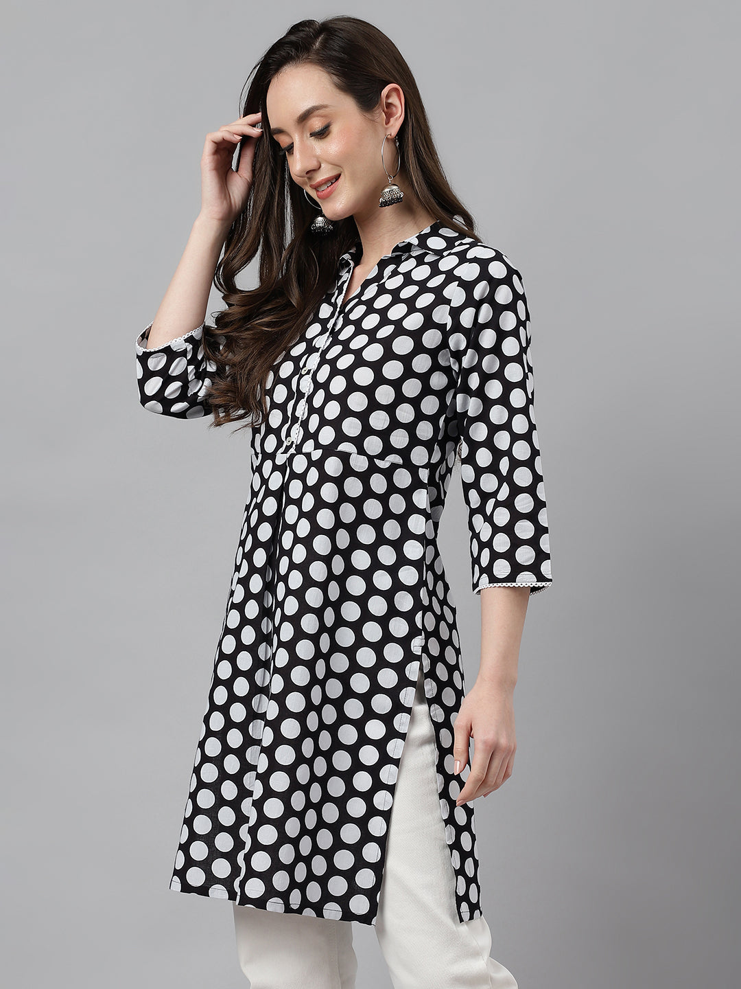 Women's Polka Print Black