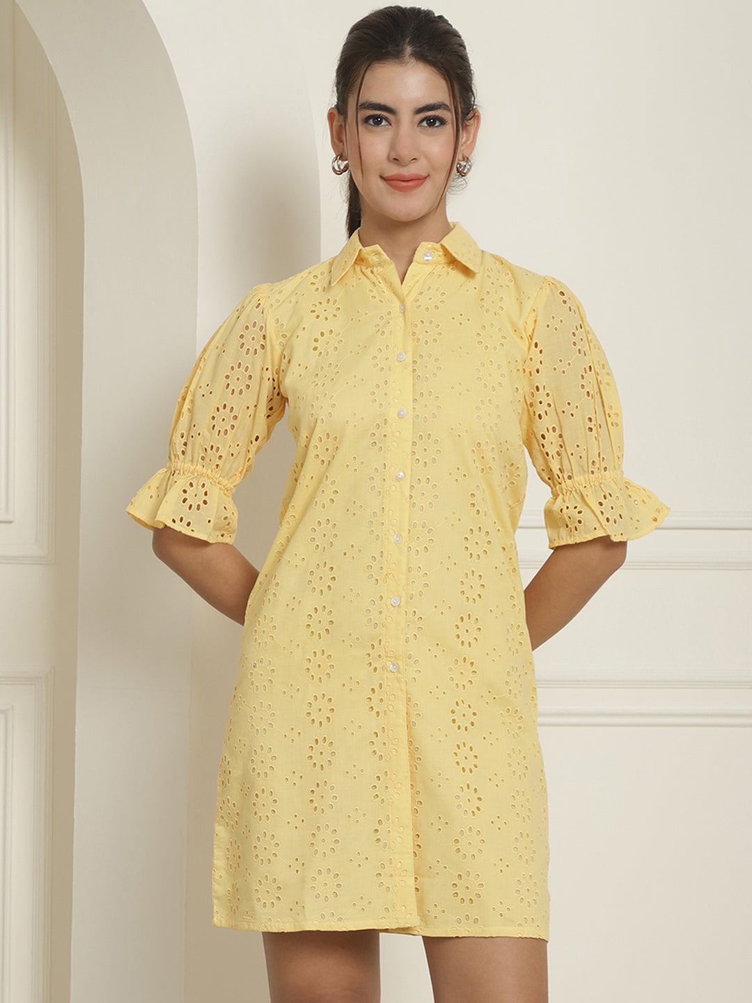 Women's Embroidered Cotton Dress for Women - Taantav