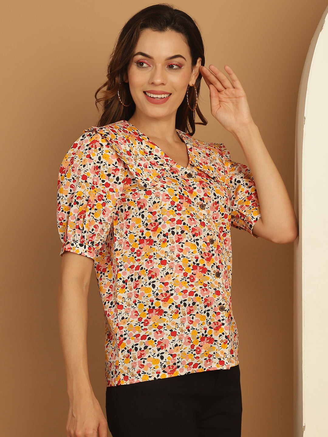 Women's Floral Printed Women's Top - Taantav