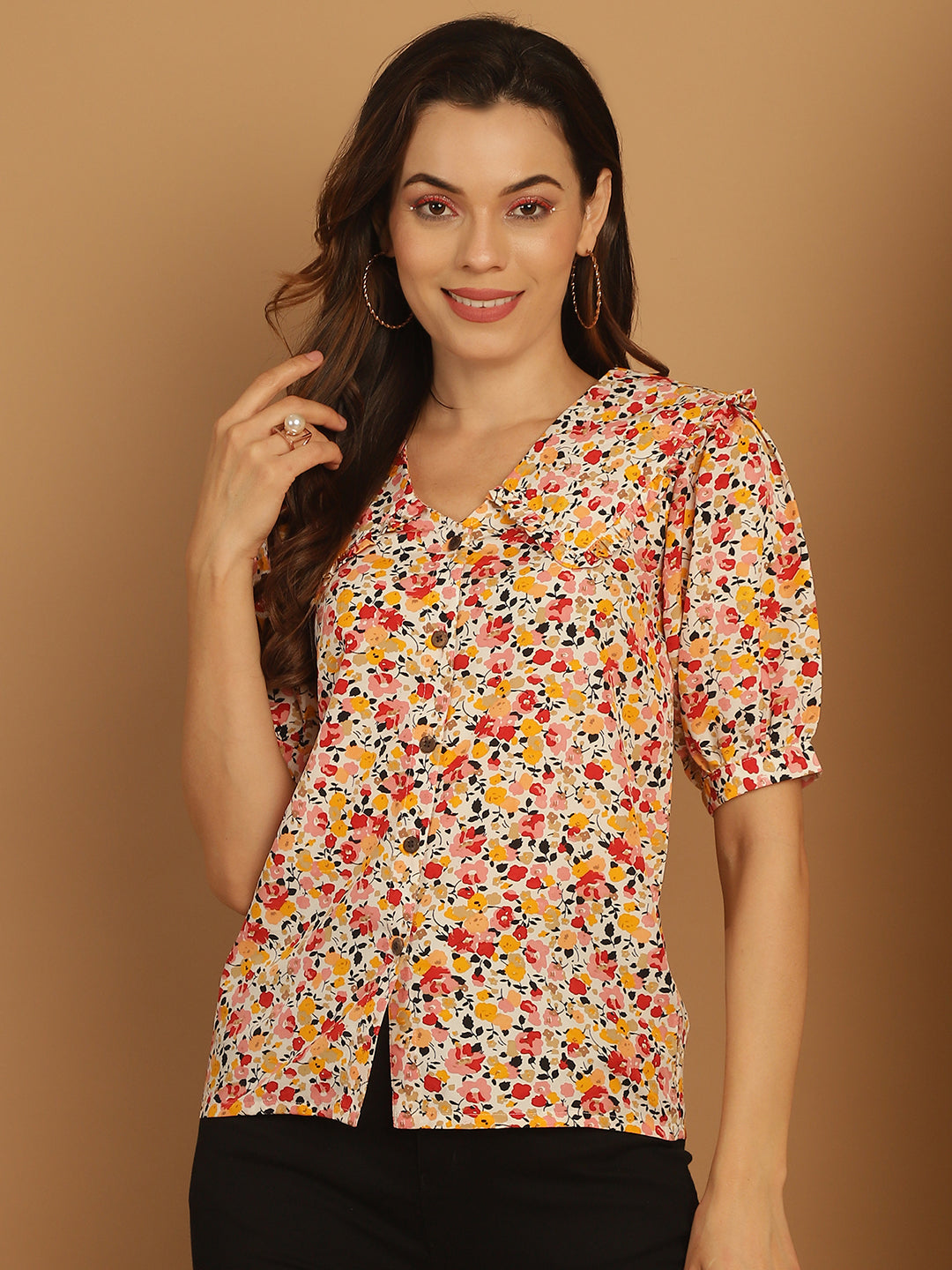 Women's Floral Printed Women's Top - Taantav