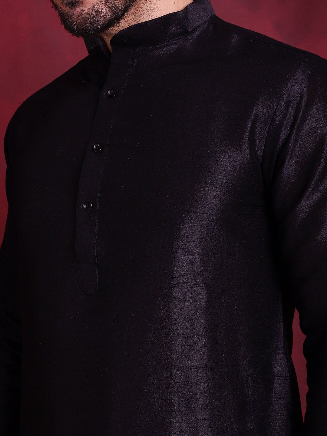 Men's Woven Design Nehru Jacket With Kurta Pyjama Set - Taantav