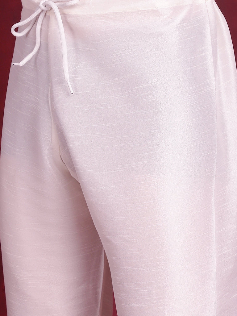 Men's Woven Design Nehru Jacket With Kurta Pyjama Set