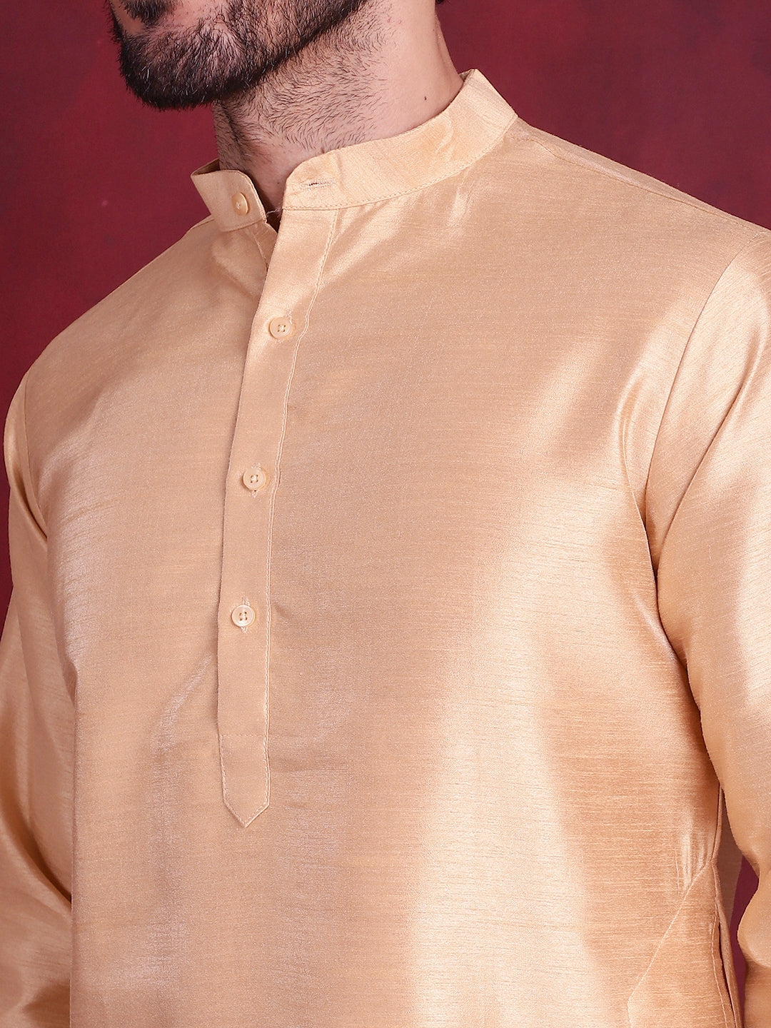 Men's Woven Design Nehru Jacket With Kurta Pyjama Set - Taantav