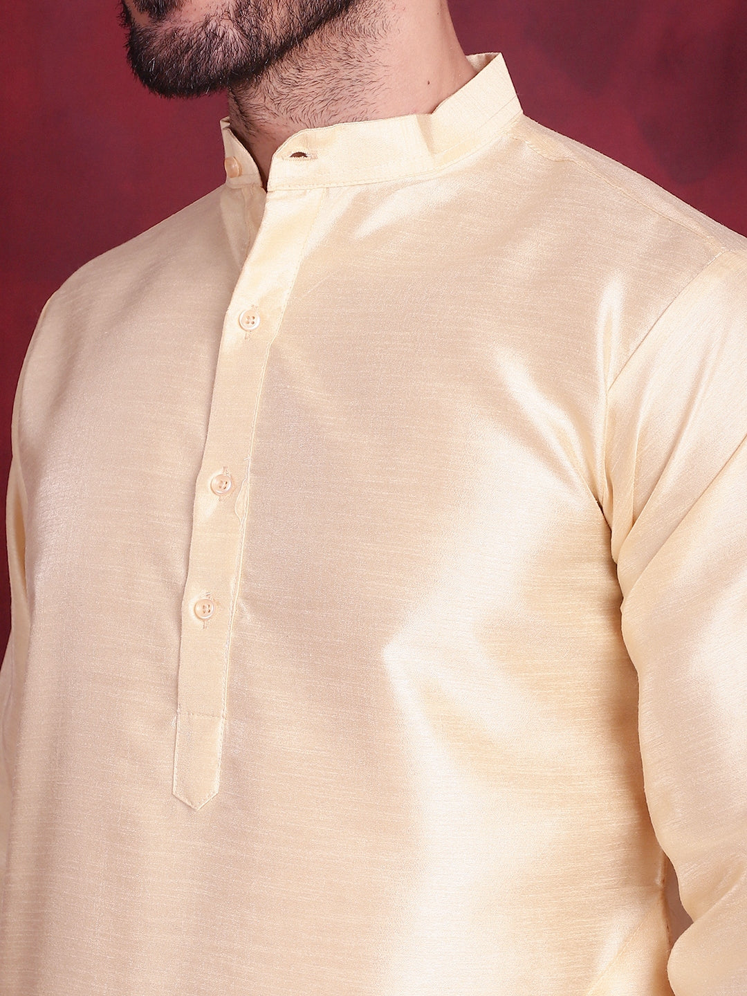 Men's Woven Design Nehru Jacket With Kurta Pyjama Set - Taantav