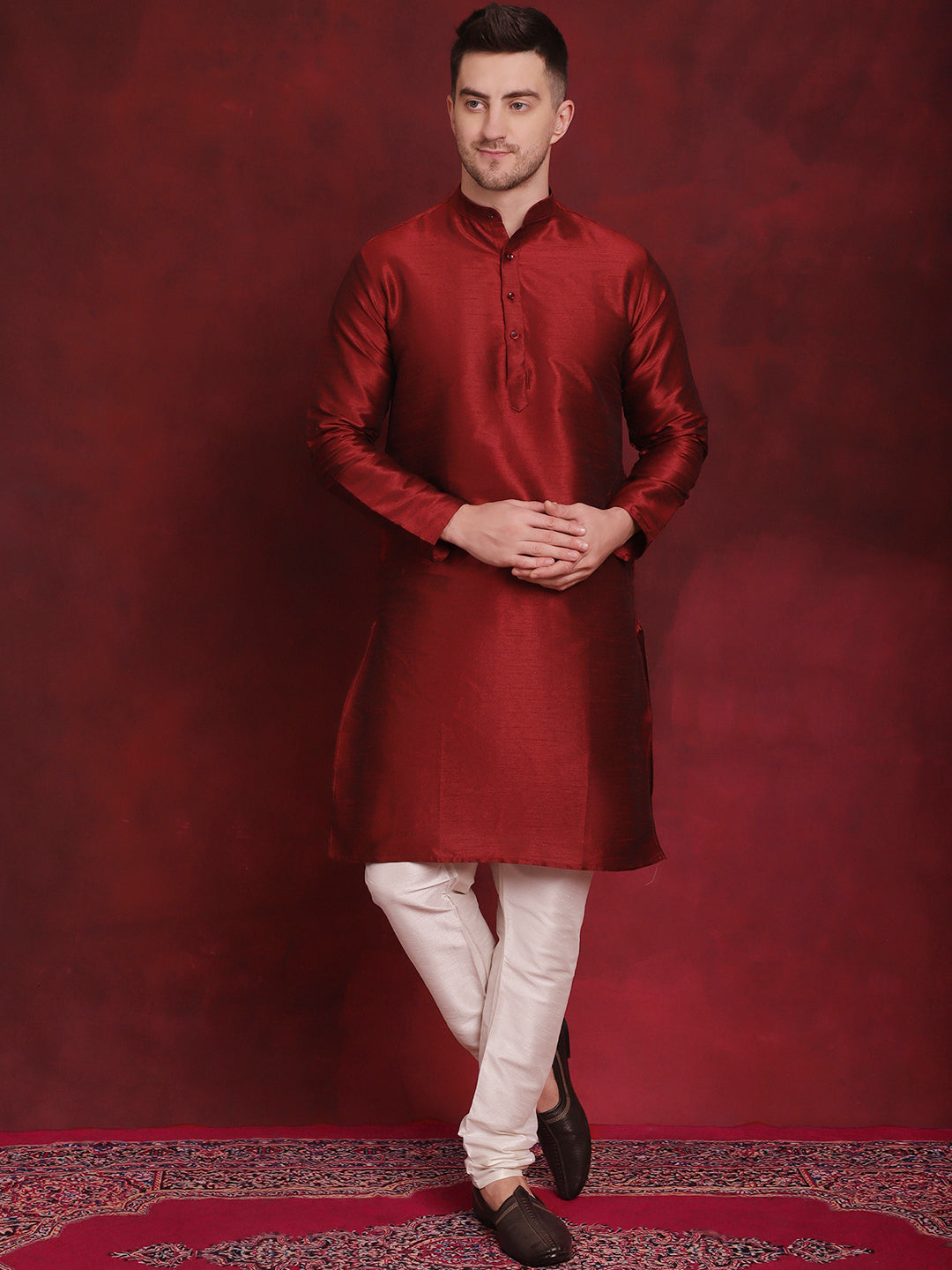 Men's Multi Printed Nehru Jacket With Kurta Pyjama Set - Taantav