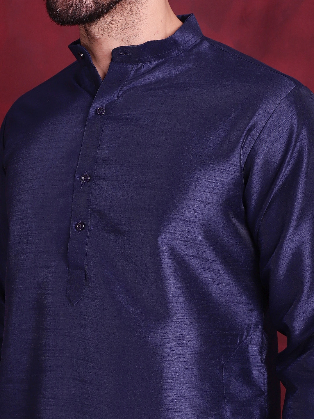 Men's Woven Design Nehru Jacket With Kurta Pyjama Set - Taantav