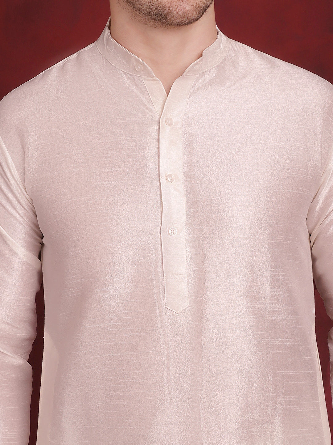 Men's White Woven Design Nehru Jacket With Kurta Pyjama Set - Taantav