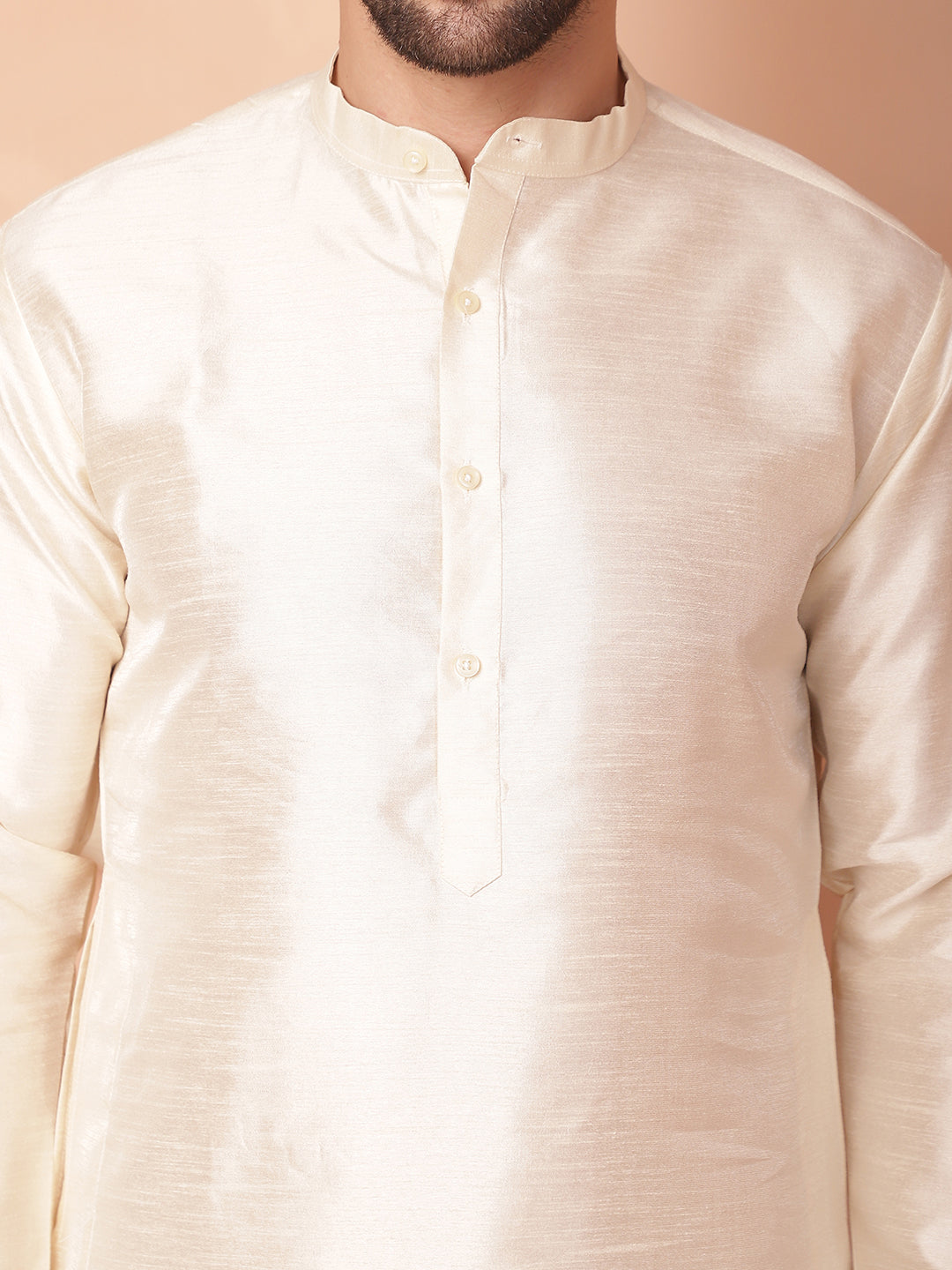 Men's Woven Design Nehru Jacket With Solid Kurta Pyjama - Taantav