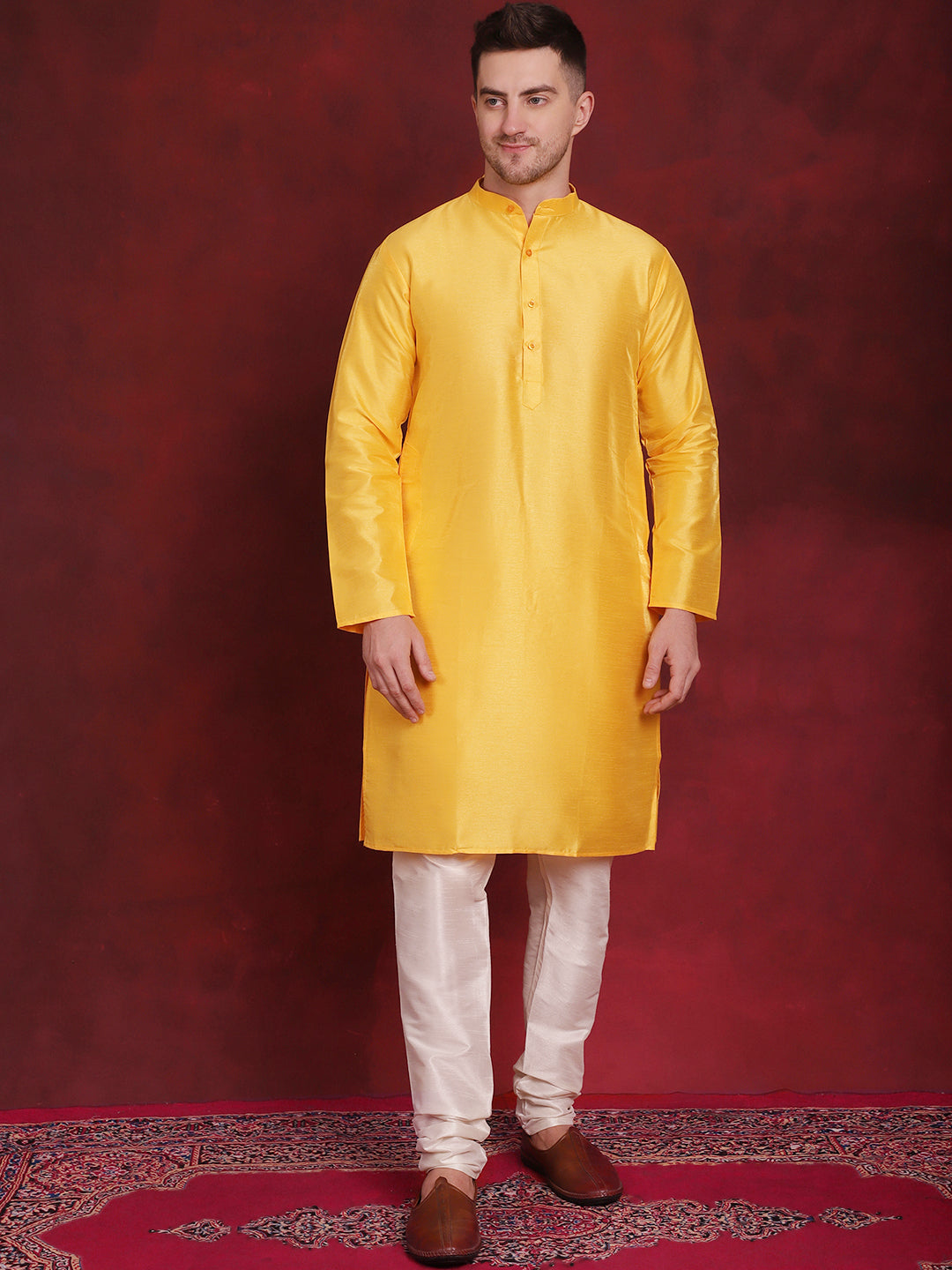 Men's Multi Printed Nehru Jacket With Kurta Pyjama Set - Taantav