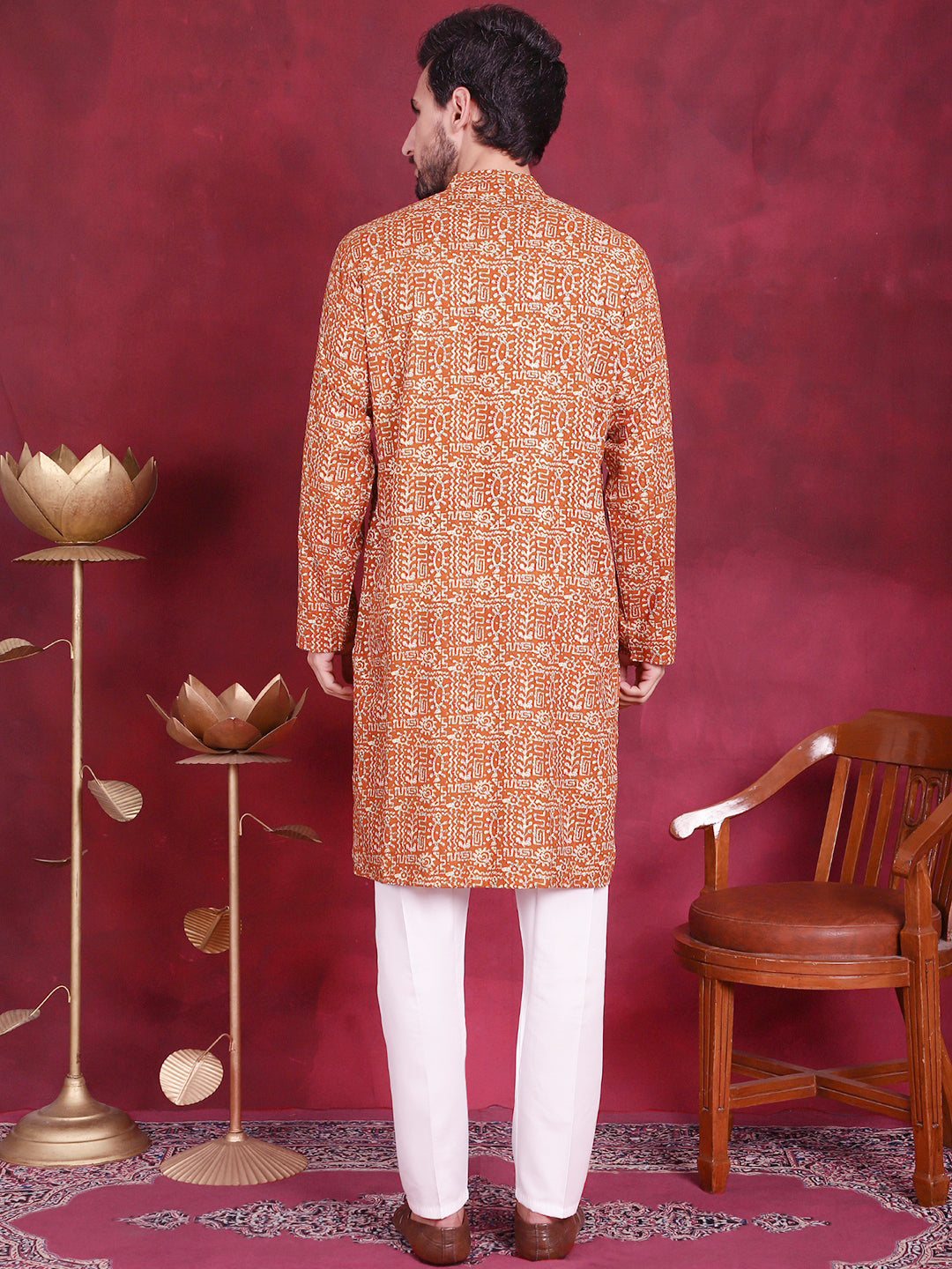 Men's Digital Printed Kurta with Pyjama - Taantav