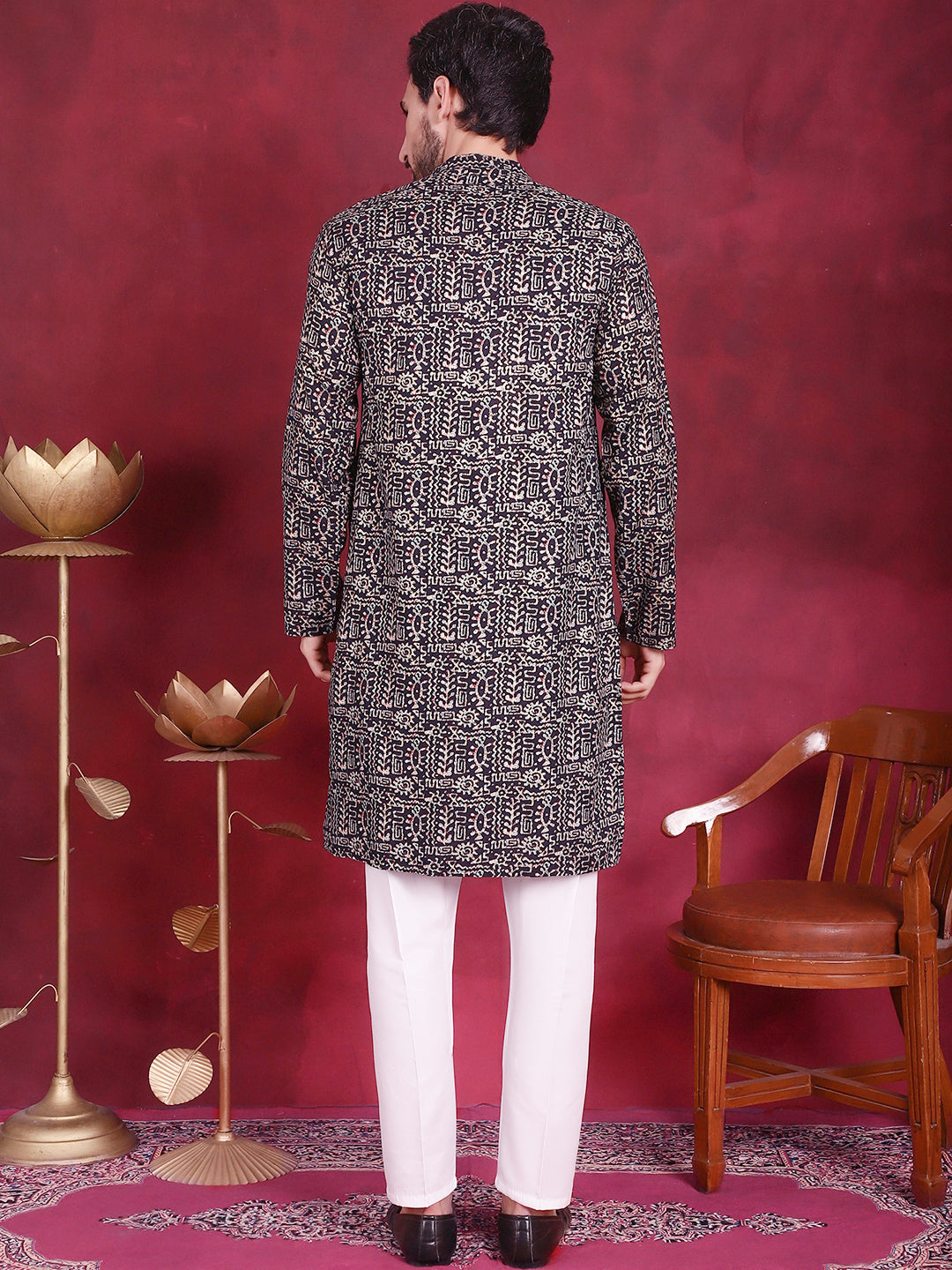 Men's Digital Printed Kurta with Pyjama - Taantav