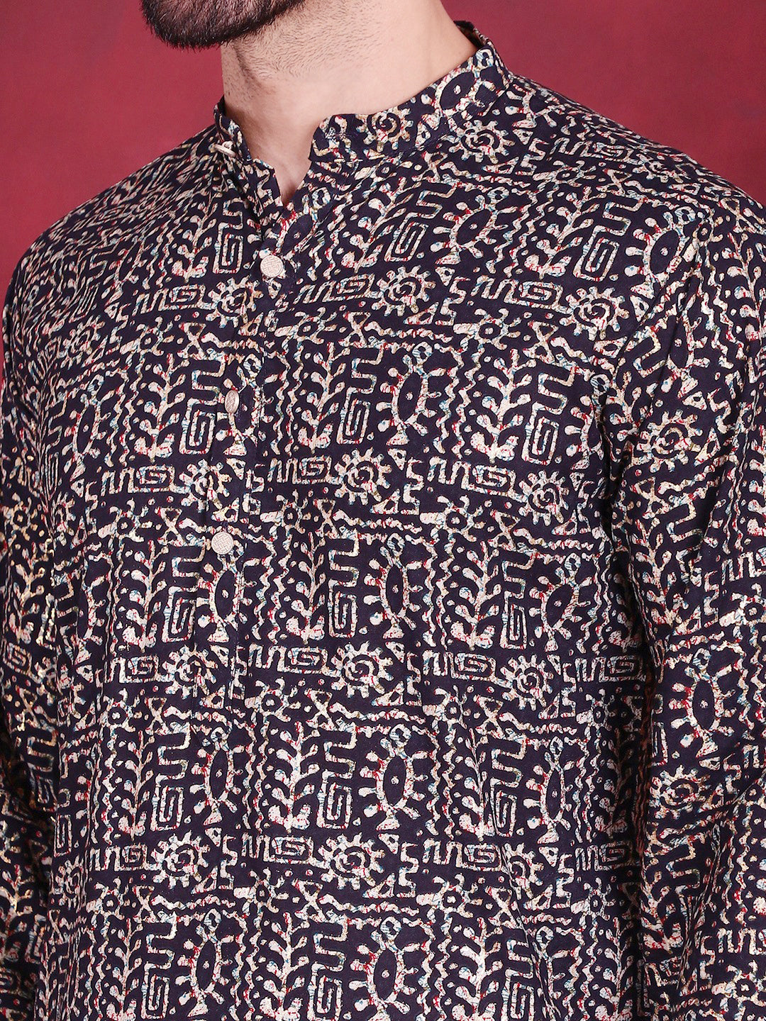 Men's Digital Printed Kurta with Pyjama - Taantav