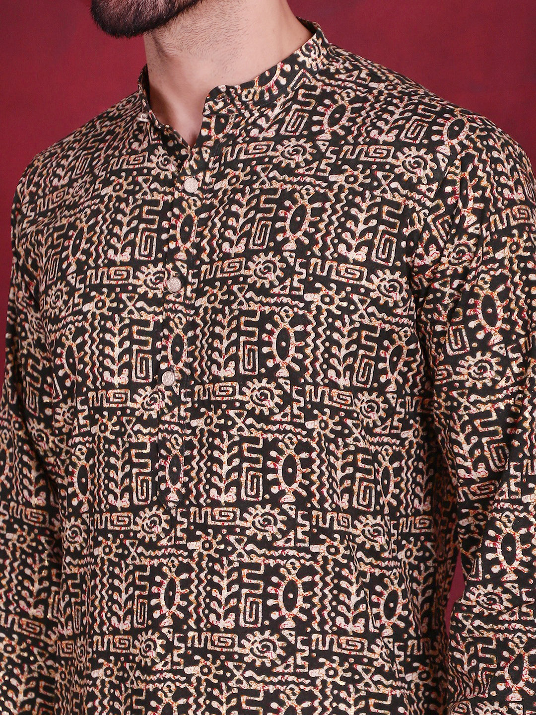 Men's Digital Printed Kurta with Pyjama - Taantav