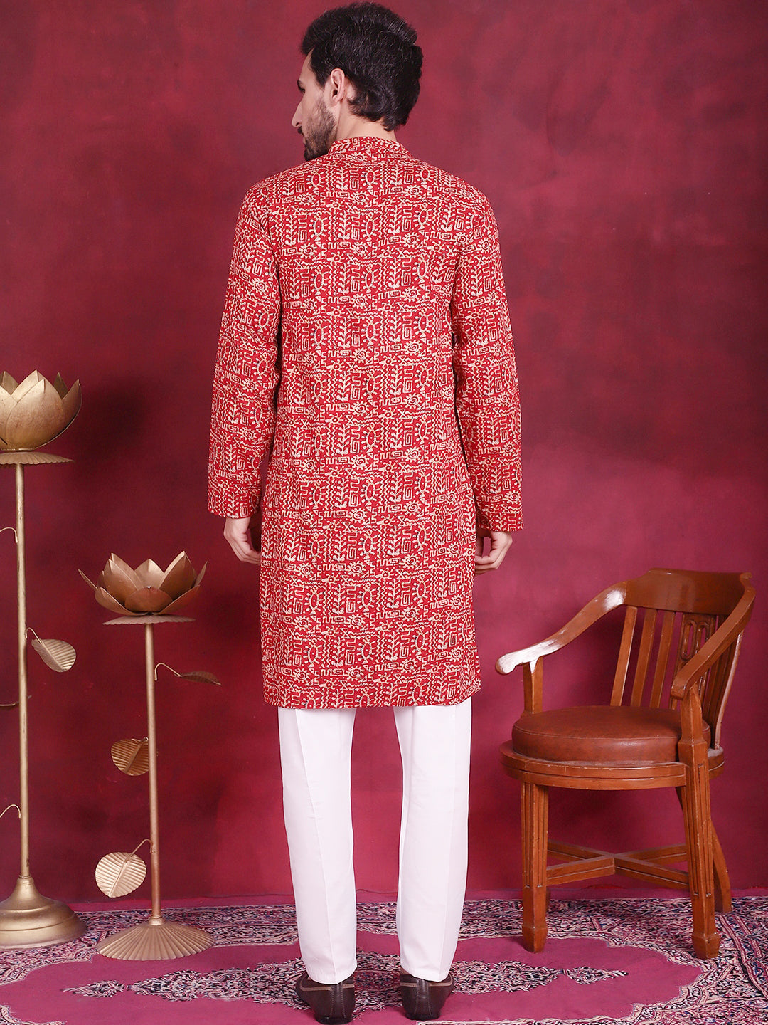 Men's Digital Printed Kurta with Pyjama - Taantav